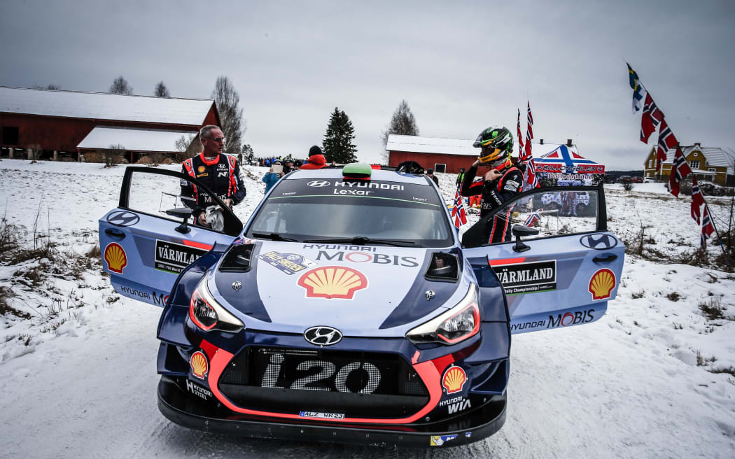 John Kennard and Hayden Paddon at Rally Sweden.