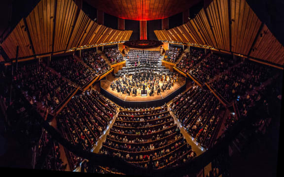 Orchestra Wellington and the Orpheus Choir perform in the Michael Fowler Centre.