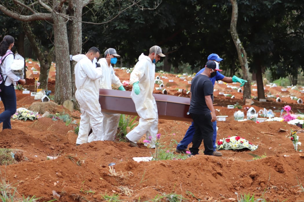 The Vila Formosa cemetery, where the dead bodies of the coronavirus pandemic victims are buried in Sao Paulo, Brazil.