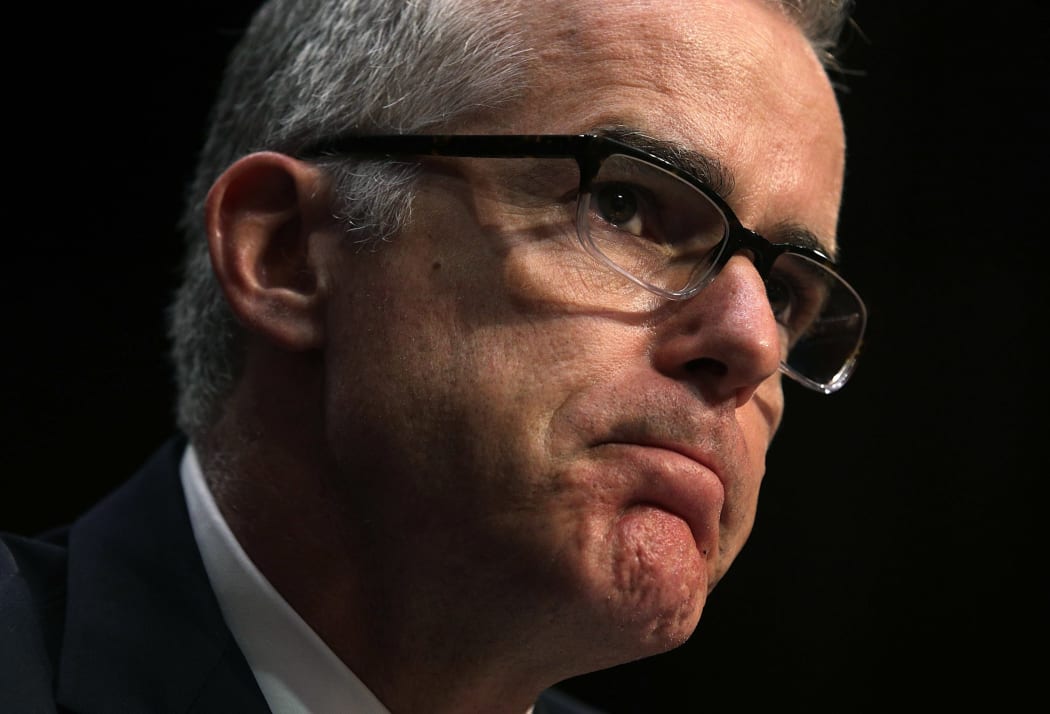 Former acting FBI chief Andrew McCabe testifies before the Senate Intelligence Committee on 11 May 2017.
