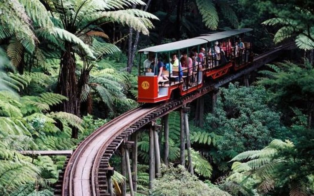 The mountain railway in Coromandel. Track laying began in 1975 by Barry Brickell, shortly after he established the pottery workshop on a corner of the 22ha block of land he purchased in 1973.