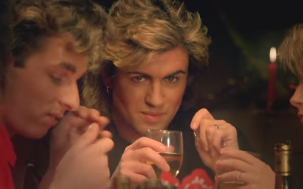 George Michael in the video for 'Last Christmas'.