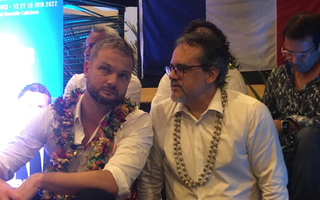 Nicholas Metzdorf and Philipe Dunoyer at an anti-independence rally