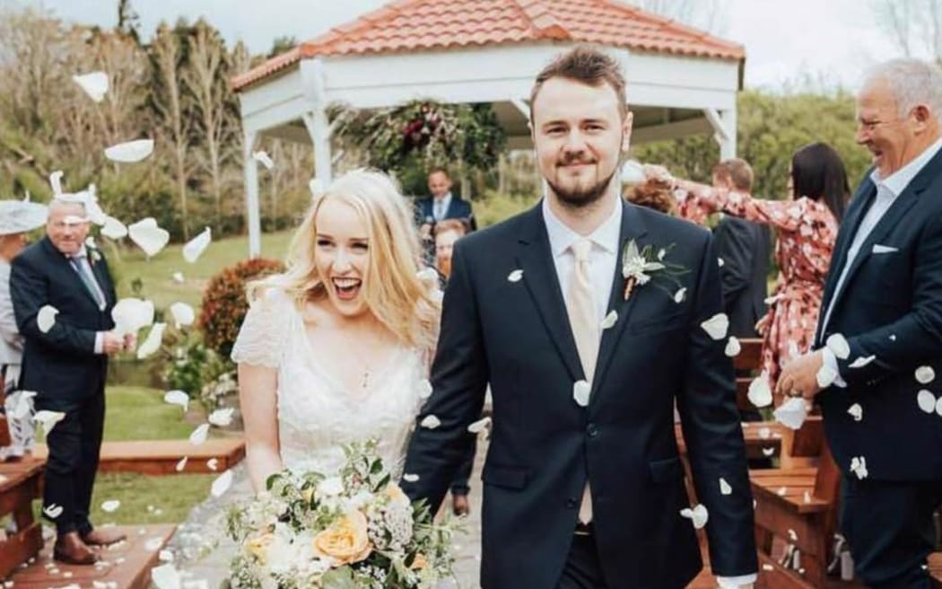 Abbie Humphries and Karl Sundgren on their wedding day.