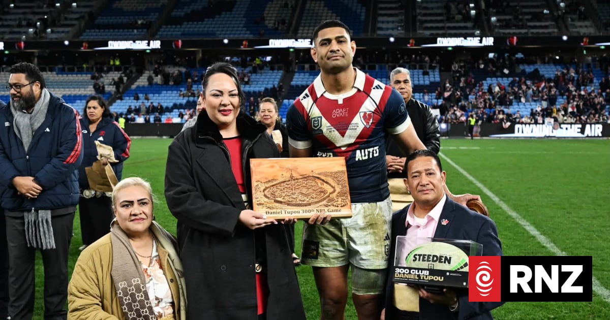 Daniel Tupou celebrates 300th NRL game with royal support and a hat-trick