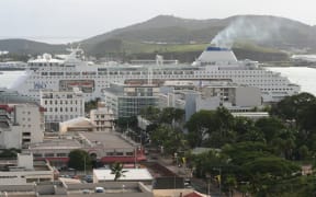 A cruise ship in Noumea.