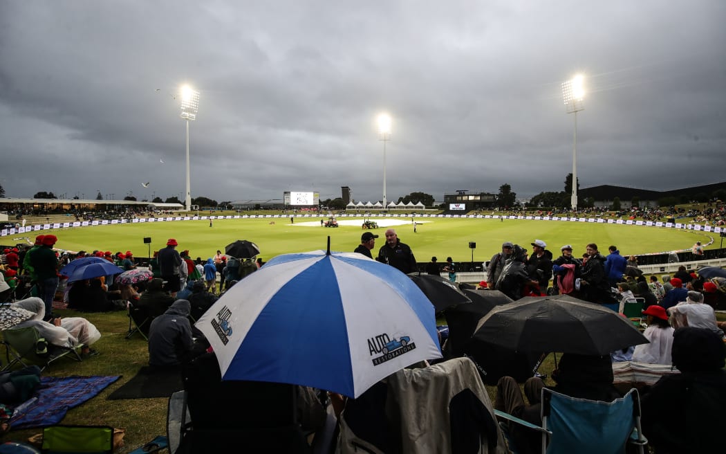 Rain forced the abandonment of the second T20 match at Bay Oval between New Zealand and Bangladesh.