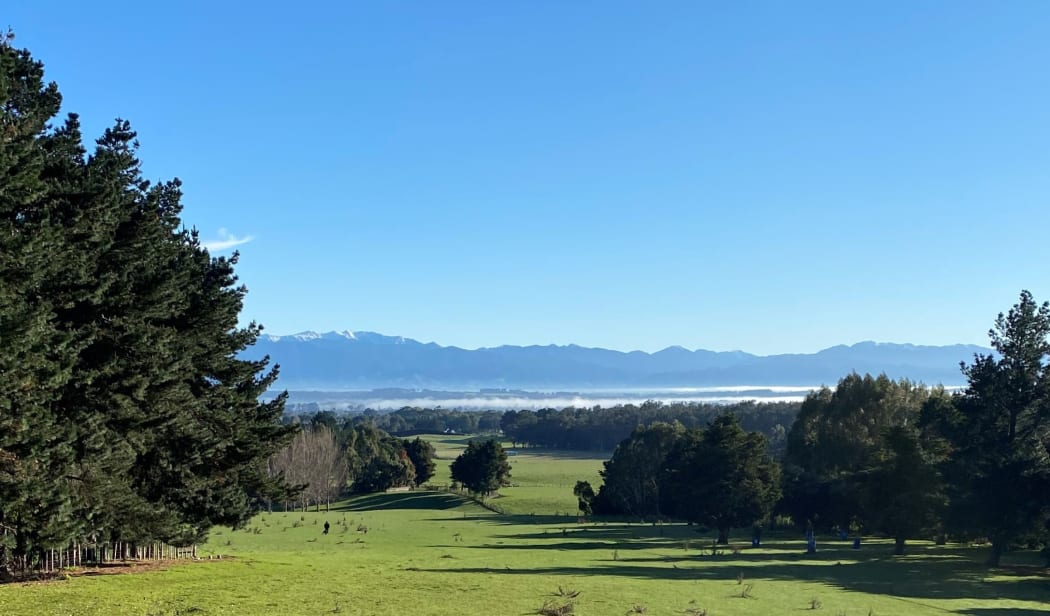 Wairarapa with the partly snow clad Tararua range in the distance