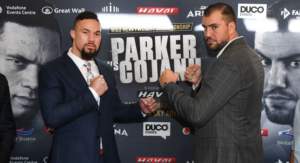 Joseph Parker and Razvan Cojanu square off after a heated press conference.