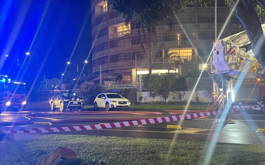 Police have declared an emergency around the DoubleTree by Hilton on Cairns Esplanade and evacuated up to 400 people after the crash which happened shortly before 2am, a Queensland Ambulance Service (QAS) spokeswoman said.