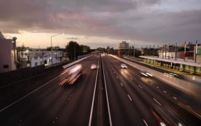 Auckland's southern motorway on the morning of 26 March, on the first day of the nationwide Covid-19 lockdown.