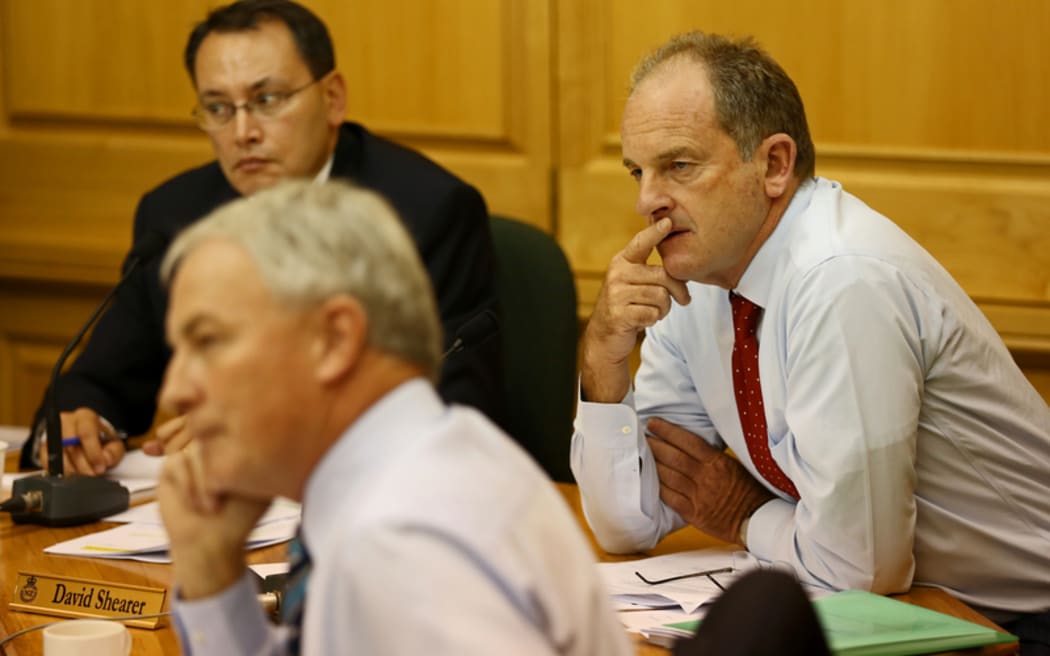 Phil Goff and David Shearer at the parliamentary select committee.