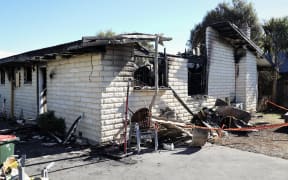 The scene of a fatal house fire in Ashburton.