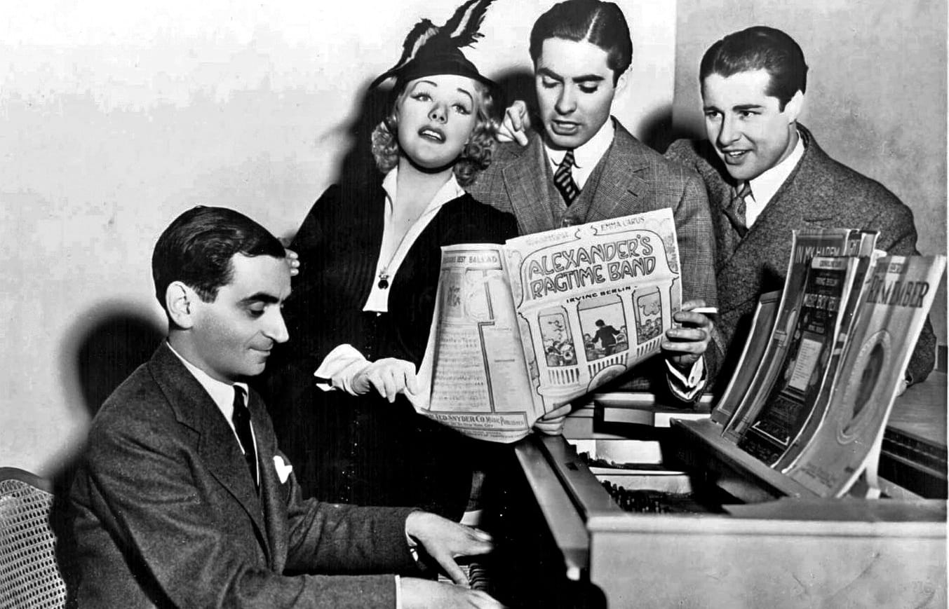 Irving Berlin and stars of the movie Alexander's Ragtime Band