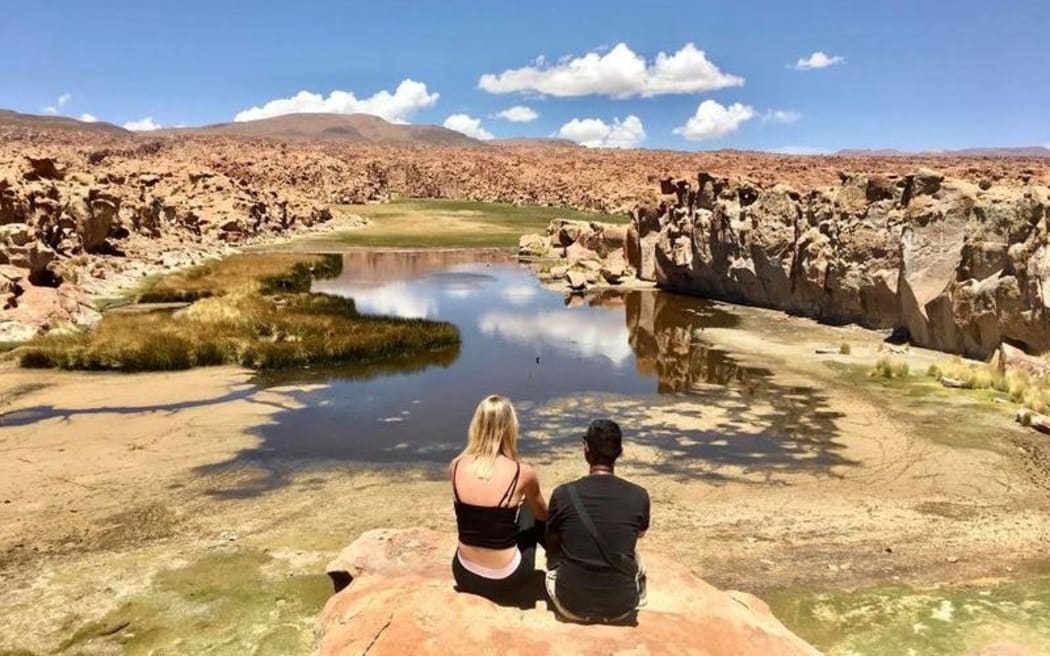 Monica Page and T De Silva in Bolivia.