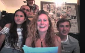Writer Becky Manawatu giving her acceptance speech via the livestream of the Ockham New Zealand Book Awards on 12 May, 2020.