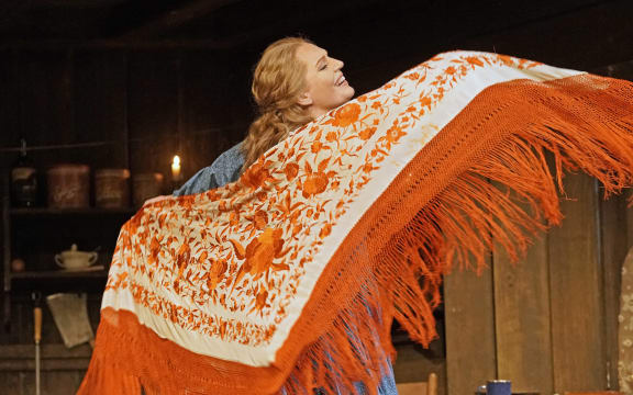 Eva-Maria Westbroek as Minnie in Puccini's "La Fanciulla del West."Eva-Maria Westbroek as Minnie in Puccini's "La Fanciulla del West."