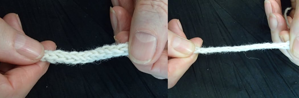 Loose and tight French knitting