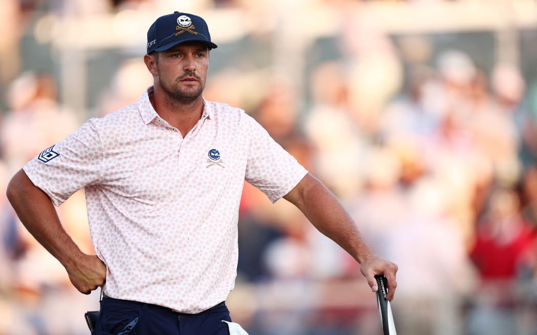 Bryson DeChambeau looks on while playing the 18th hole during the third round of the 124th US Open at Pinehurst Resort on Saturday 15 June, 2024 in North Carolina.
