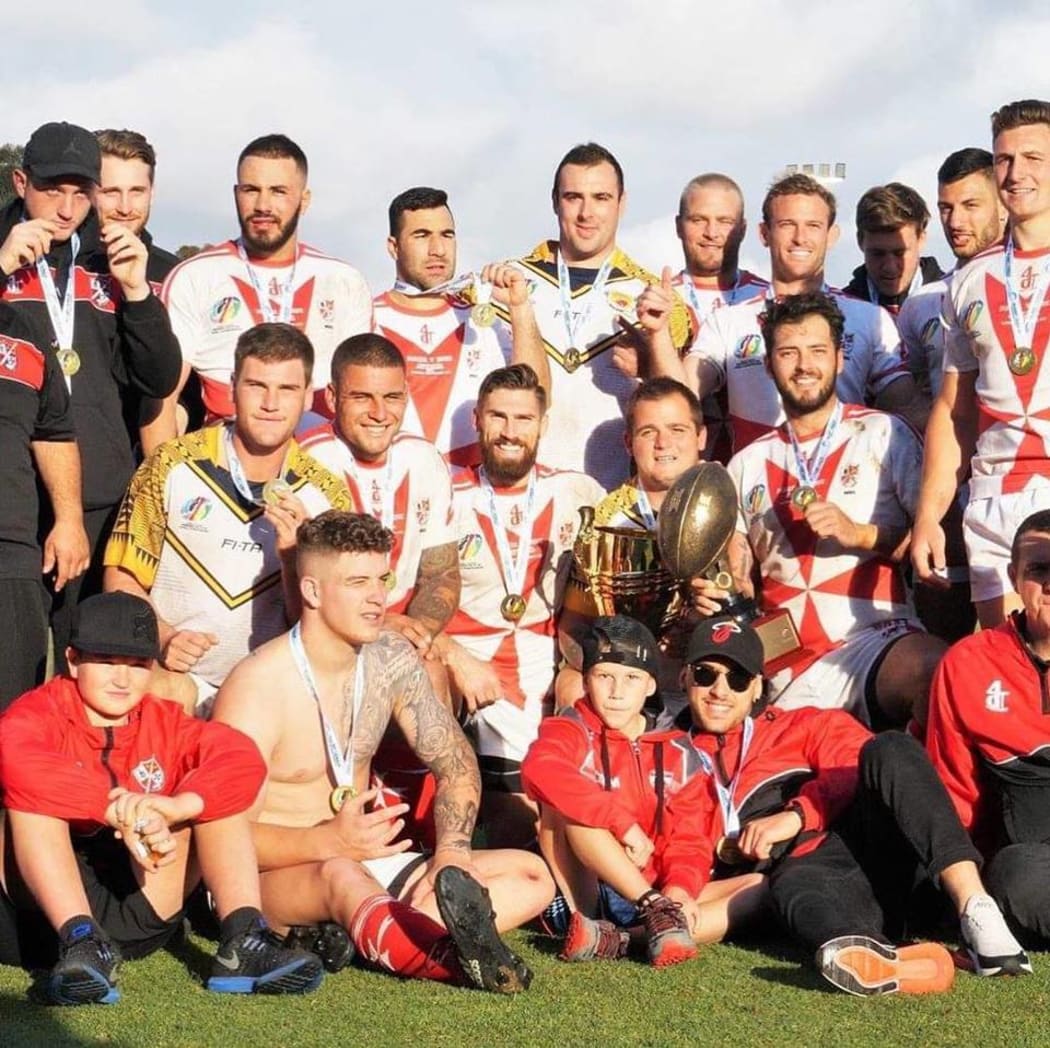 Malta celebrate after winning the Cup final.