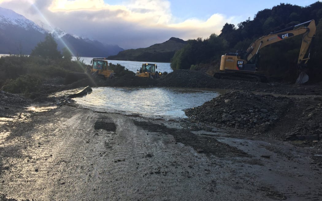 The slip on Glenorchy Road.