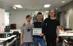 Julian de Villiers (l), Walt Lim and Matvey Tarchutkin(r) who developed www.flattie.space