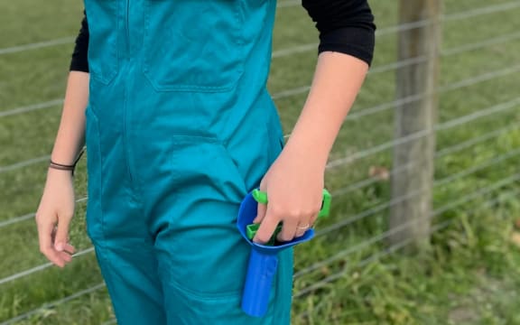 Graduate Jade Luxton with her Sterineedle invention.