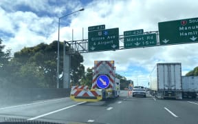 Southbound lanes on Gillies Ave were closed following a crash, 16 November 2022.