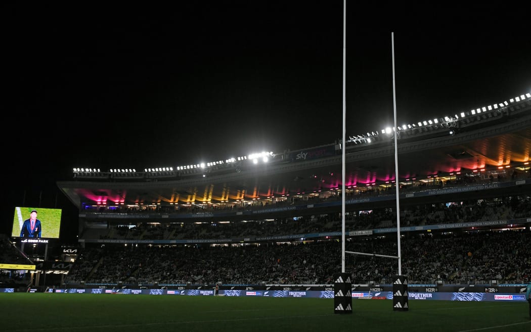 Half time show, Rugby Championship, New Zealand All Blacks v Argentina. Eden Park, Auckland. Saturday 17 August 2024.