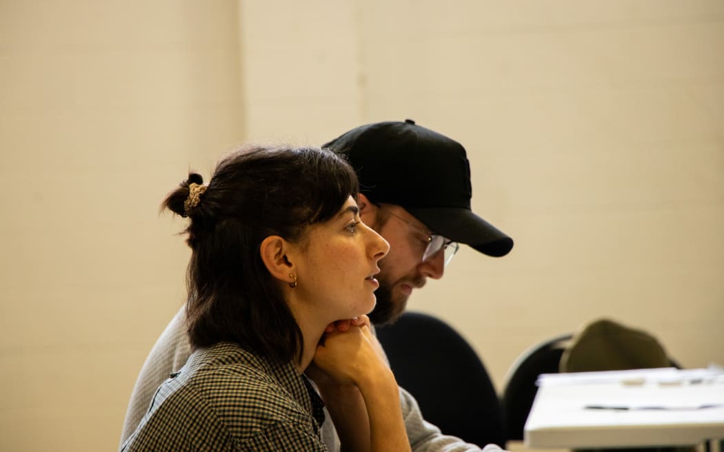 Rebecca Meltzer, Director of NZ Opera's Mansfield Park season, and Assistant Director Andrew Gordon.