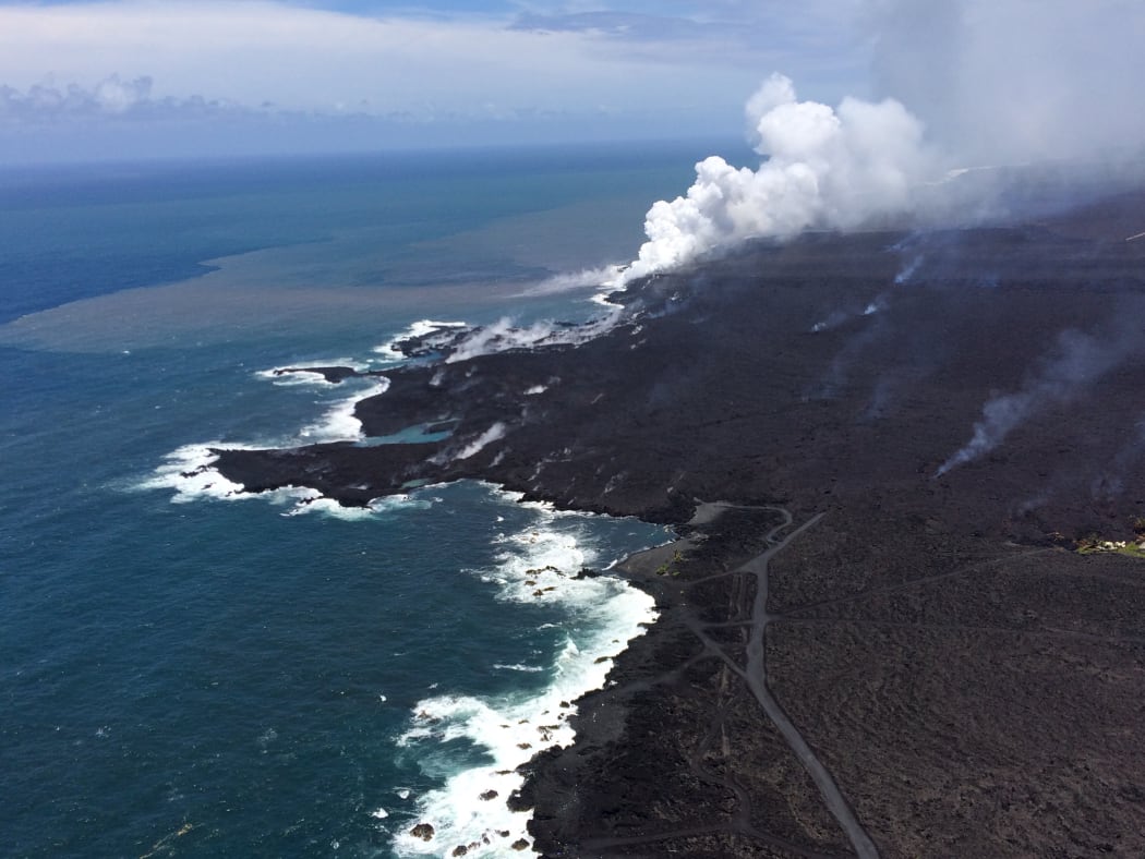 Lava from Kilauea Volcano has filled a 100 hectare area in Kapoho Bay