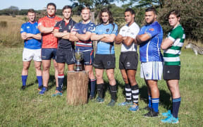 The captains pose with the World Rugby Under 20 Trophy.