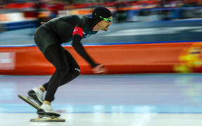 Shane Dobbin competing in the 
10 000m final at the Sochi Winter Olympics.