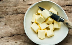A dish of diced butter