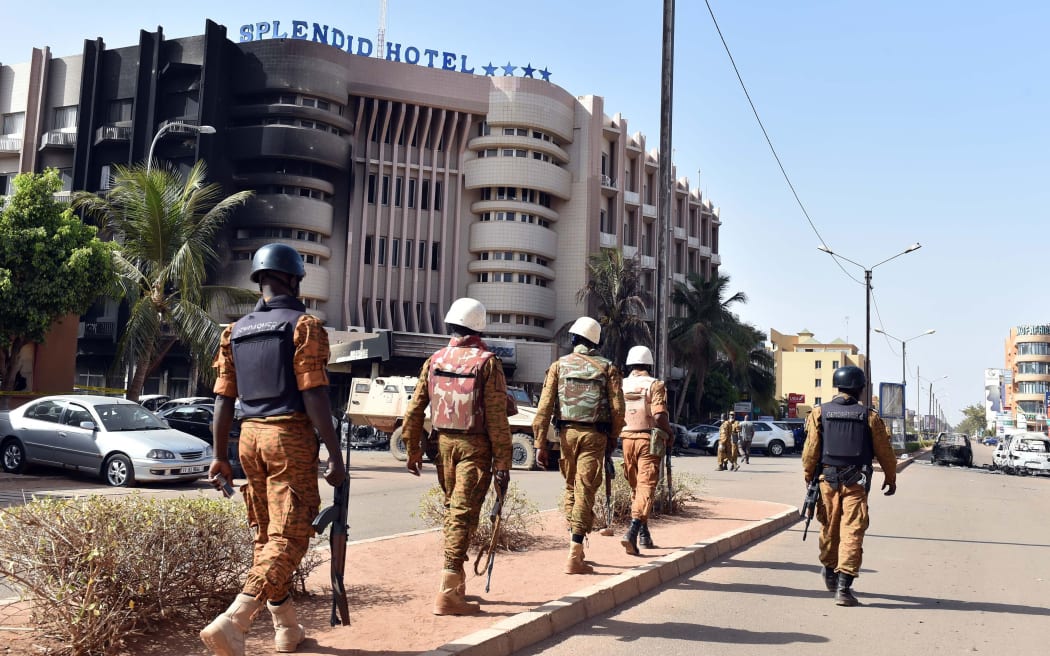 Burkina Faso troops on patrol in Ouagadougo.