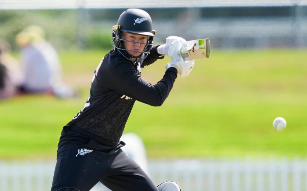 Maddy Green of New Zealand. New Zealand White Ferns v Zimbabwe Women, 2nd ODI at University of Otago Oval, Dunedin.