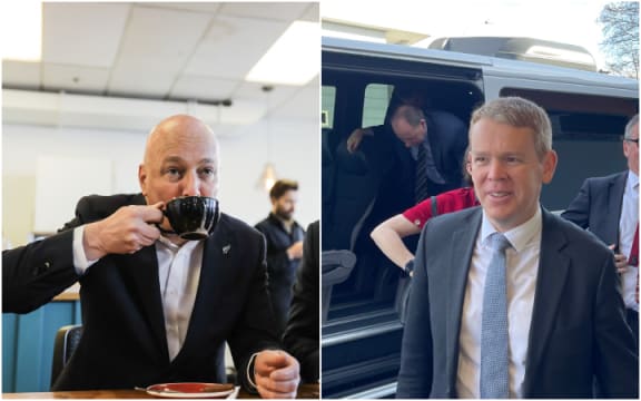 National and Labour Party election campaign trail on 12 September 2023.
Christopher Luxon and Chris Hipkins