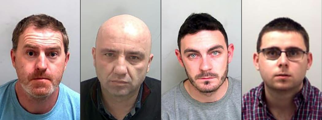 From left, ringleaders Ronan Hughes and Gheorghe Nica, and truck drivers Maurice Robinson and Eamonn Harrison, who were sentenced to prison for their part in the deaths of 39 people.