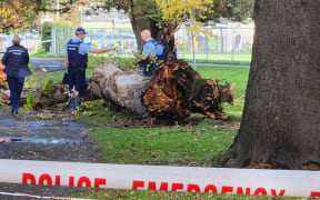 Police at Hagley Park following a serious incident on 22 May, 2023.