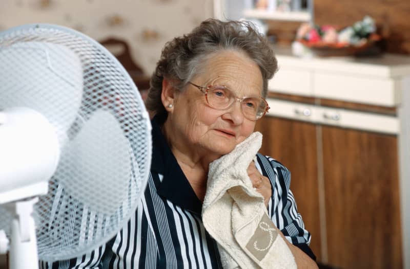 WARM WEATHER, ELDERLY PERSON 
Model. 

MAY / BSIP (Photo by MAY / BSIP via AFP)