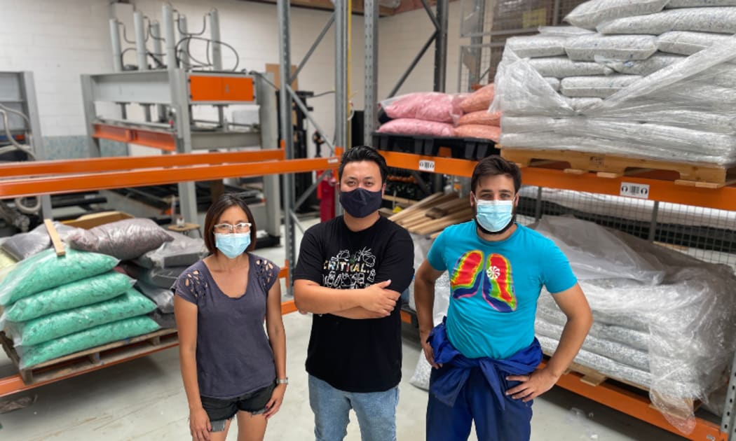 From left, Critical's chief technology officer Hanna Eastvold, chief executive and co-founder Rui Peng and engineering intern Tom Bradfield.
