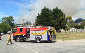 A fire engine at Pines Beach