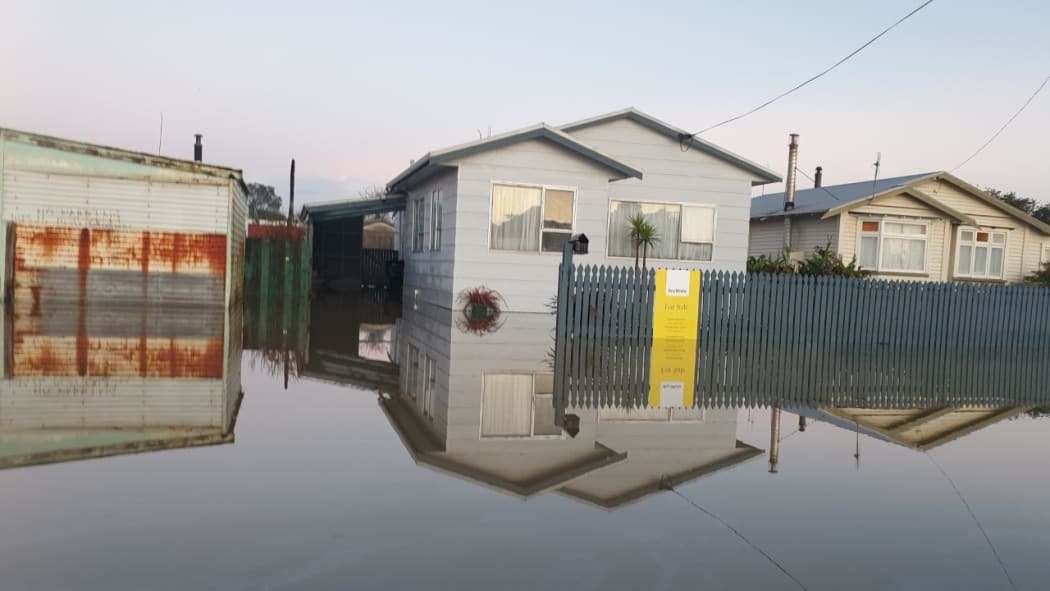 A flooded home in Westport.