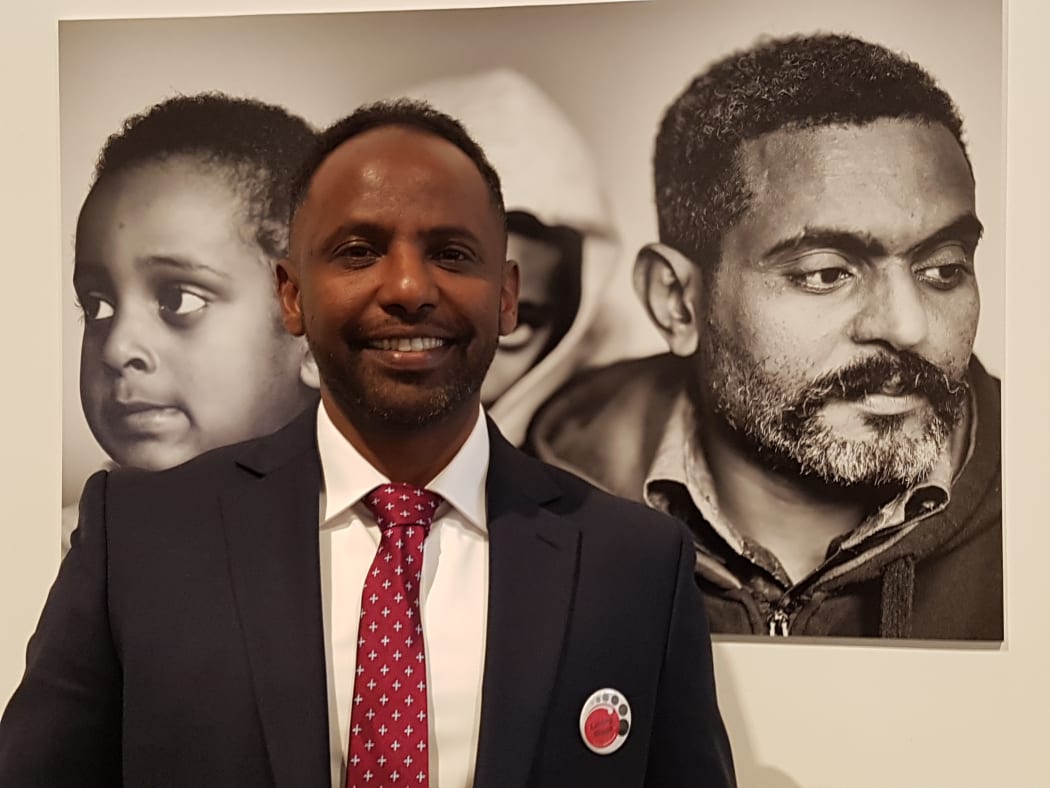 Ibrahim Omer at the exhibition