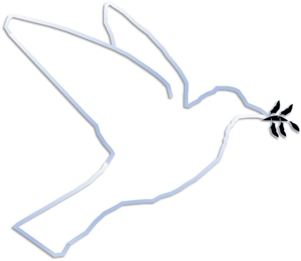 Peace Dove in gray and black.