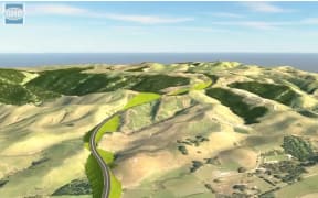 A draft visualisation of the proposed replacement for the Manawatū Gorge area.