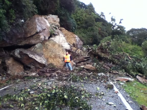 Boulders on SH6 near Haast on the West Coast.