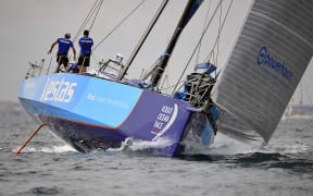Team Vestas Wind setting off last month at the start of the Volvo Ocean Race.