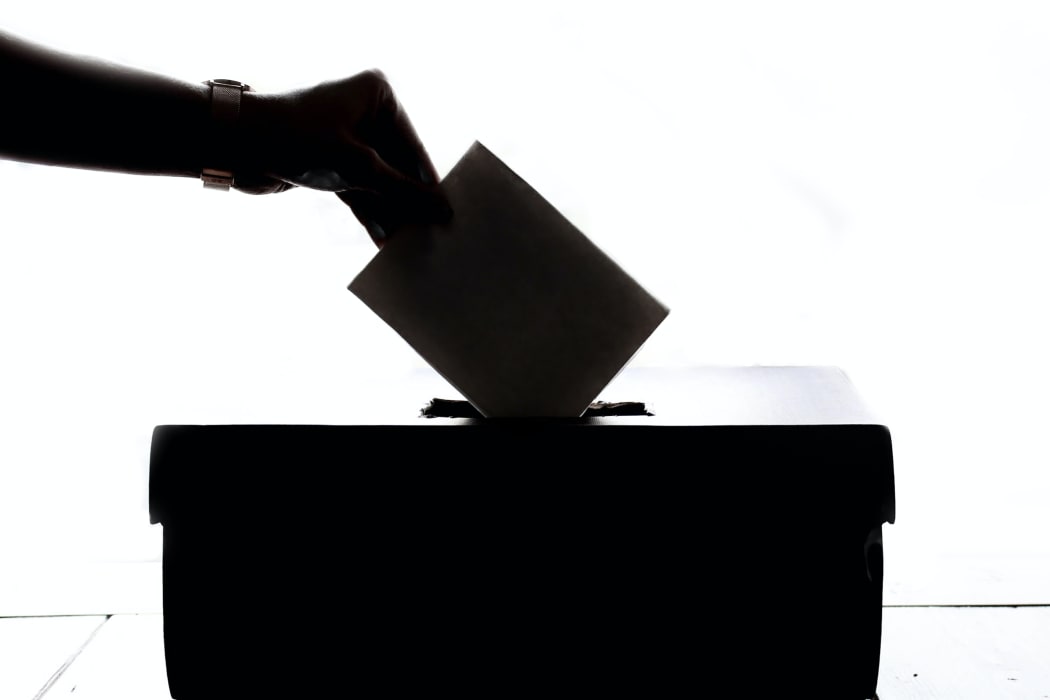 a person voting