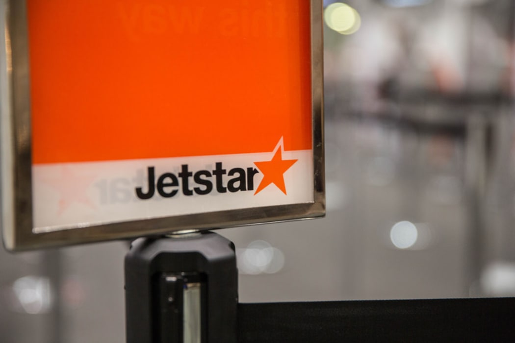 Jetstar sign at Auckland Airport.